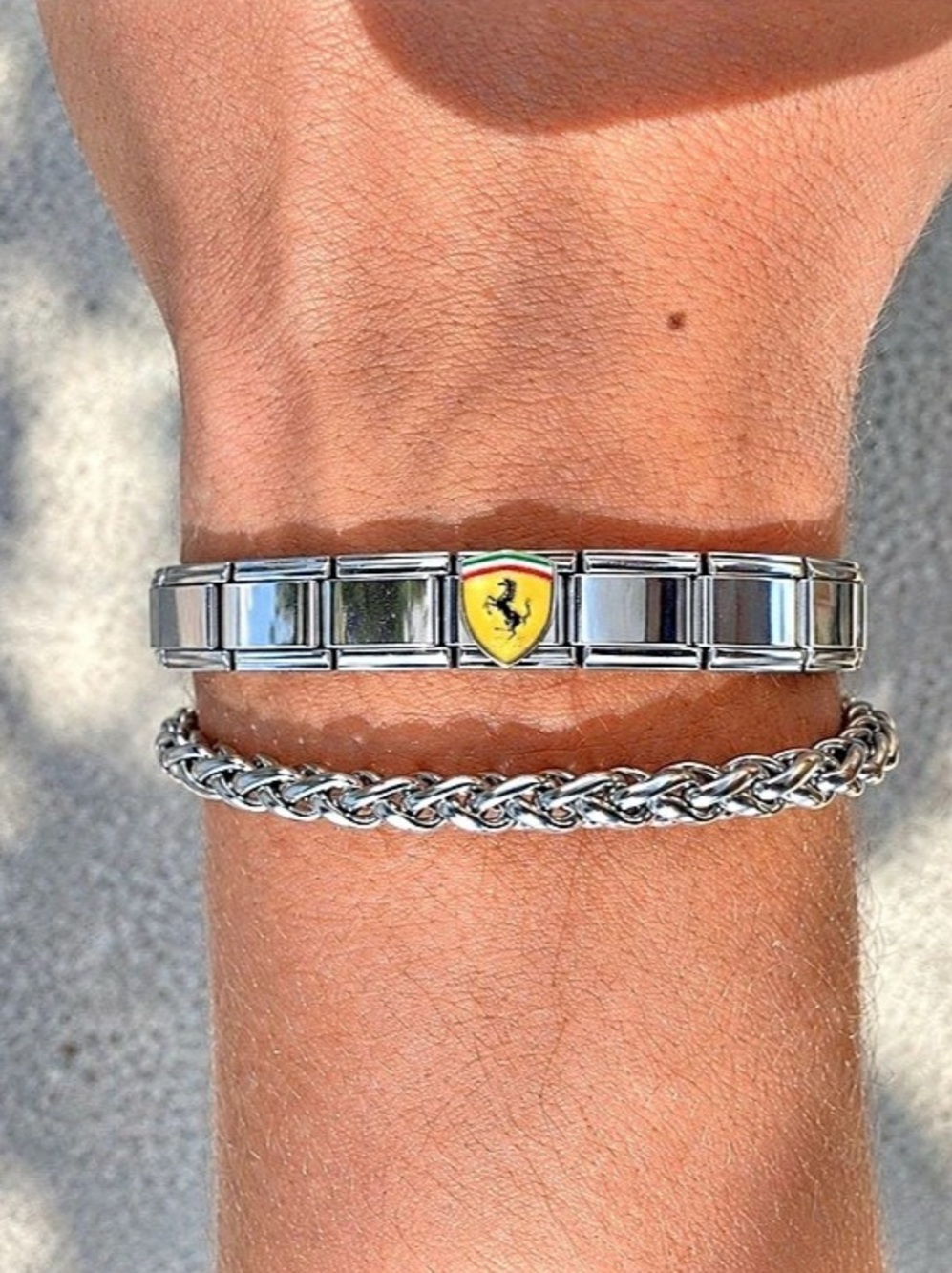 Ferrari Italian Crest Italian Charm Bracelet Stainless Steel Racing Motorsport